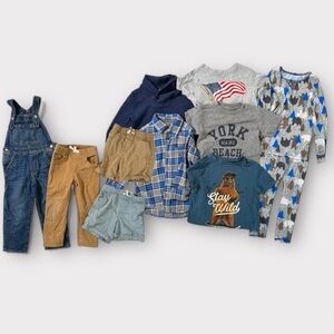 Boys size 4-5 / XS Bundle (10 pieces) Blue, Gray and Khaki, Pants, Shorts, Shirt